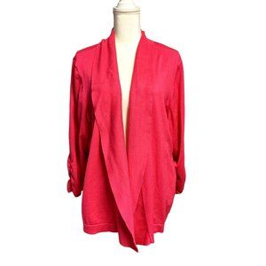 89th + Madison Womens Hot Pink Long Sleeve Open Front Knit Cardigan Plus Size 3X